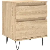 vidaXL Nachtkastje 40x35x50 cm bewerkt hout sonoma eikenkleurig