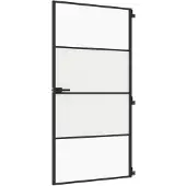 vidaXL Binnendeur smal 102,5x201,5 cm gehard glas en aluminium zwart