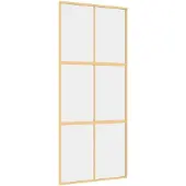 vidaXL Schuifdeur 90x205 cm helder esg-glas en aluminium goudkleurig