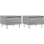 vidaXL Salontafels 2 st 50x46x35 cm bewerkt hout grijs sonoma eiken