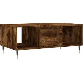vidaXL Salontafel 90x50x36,5 cm bewerkt hout gerookt eikenkleurig