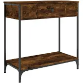 vidaXL Wandtafel 75x34,5x75 cm bewerkt hout gerookt eikenkleurig