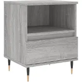 vidaXL Nachtkastje 40x35x50 cm bewerkt hout grijs sonoma eikenkleurig