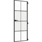 vidaXL Binnendeur smal 76x201,5 cm gehard glas en aluminium zwart