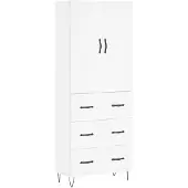 vidaXL Hoge kast 69,5x34x180 cm bewerkt hout wit