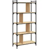 vidaXL Boekenkast 5-laags 76x32x158 cm bewerkt hout sonoma eikenkleur