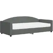 vidaXL Slaapbank met matras 90x200 cm stof donkergrijs