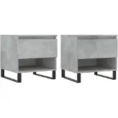 vidaXL Salontafels 2 st 50x46x50 cm bewerkt hout betongrijs