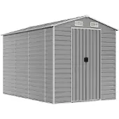 vidaXL Tuinhuis Lichtgrijs 191x300x198 cm Gegalvaniseerd Staal