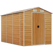 vidaXL Tuinhuis Lichtbruin 191x300x198 cm Gegalvaniseerd staal