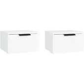 vidaXL Nachtkastjes wandgemonteerd 2 st 34x30x20 cm wit