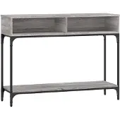 vidaXL Wandtafel 100x30,5x75 cm bewerkt hout grijs sonoma eikenkleurig