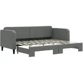 vidaXL Slaapbank met onderschuifbed 80x200 cm stof donkergrijs