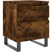 vidaXL Nachtkastje 40x35x50 cm bewerkt hout gerookt eikenkleurig
