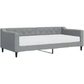 vidaXL Slaapbank met matras 90x200 cm stof lichtgrijs