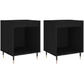 vidaXL Nachtkastjes 2 st 40x35x50 cm bewerkt hout zwart