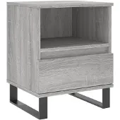 vidaXL Nachtkastje 40x35x50 cm bewerkt hout grijs sonoma eikenkleurig