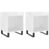 vidaXL Nachtkastjes 2 st 40x35x50 cm bewerkt hout hoogglans wit