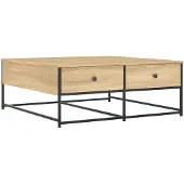 vidaXL Salontafel 100x99x40 cm bewerkt hout sonoma eikenkleurig
