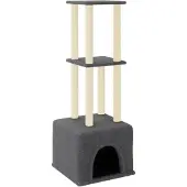 vidaXL Kattenmeubel met sisal krabpalen 133,5 cm donkergrijs