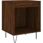 vidaXL Nachtkastje 40x35x50 cm bewerkt hout bruin eikenkleur
