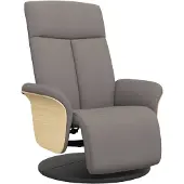 vidaXL Fauteuil verstelbaar met voetensteun stof taupe