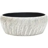 vidaXL Opzetwasbak rond Φ41x14 cm keramiek zwart en grijs