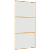 vidaXL Schuifdeur 102,5x205 cm mat ESG-glas en aluminium goudkleurig