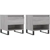 vidaXL Salontafels 2 st 50x46x50 cm bewerkt hout grijs sonoma eiken