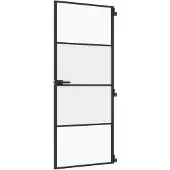 vidaXL Binnendeur smal 83x201,5 cm gehard glas en aluminium zwart