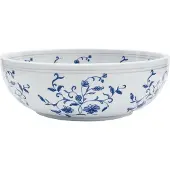 vidaXL Opzetwasbak rond Φ41x14 cm keramiek wit en blauw