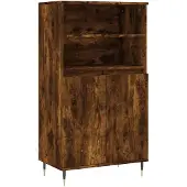 vidaXL Hoge kast 60x36x110 cm bewerkt hout gerookt eikenkleurig