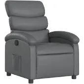 vidaXL Fauteuil verstelbaar kunstleer grijs