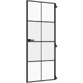 vidaXL Binnendeur smal 83x201,5 cm gehard glas en aluminium zwart