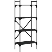 vidaXL Boekenkast 4-laags 56x31,5x138,5 cm bewerkt hout zwart