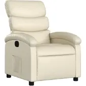 vidaXL Fauteuil verstelbaar kunstleer crèmekleurig