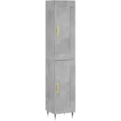 vidaXL Hoge kast 34,5x34x180 cm bewerkt hout betongrijs