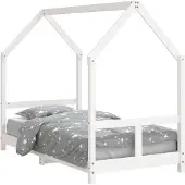 vidaXL Kinderbedframe 80x160 cm massief grenenhout wit