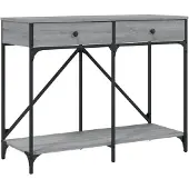 vidaXL Wandtafel 100x39x78,5 cm bewerkt hout grijs sonoma eikenkleurig