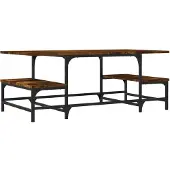 vidaXL Salontafel 100x50,5x40 cm bewerkt hout gerookt eikenkleurig
