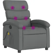 vidaXL Massagestoel verstelbaar stof donkergrijs
