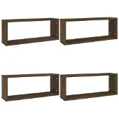 vidaXL Wandschappen kubus 4 st 60x15x23 cm bewerkt hout bruin eiken