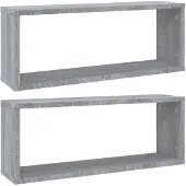 vidaXL Wandschappen kubus 2 st 60x15x23 cm bewerkt hout grijs sonoma