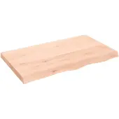 vidaXL Wandschap 100x60x(2-6) cm onbehandeld massief eikenhout