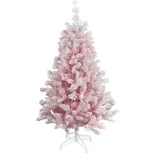 Merkloos Teddy Pink kunstkerstboom - 150 cm - roze - Ø 86 cm - 422 tips - metalen voet