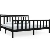 vidaXL Massief houten bed, zwart, 200x200 cm