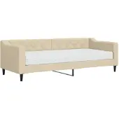 vidaXL Slaapbank met matras 80x200 cm stof crèmekleurig