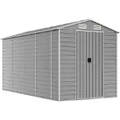 vidaXL Tuinhuis Lichtgrijs 191x385x198 cm Gegalvaniseerd Staal