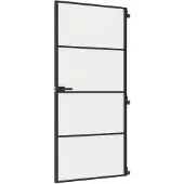 vidaXL Binnendeur smal 93x201,5 cm gehard glas en aluminium zwart