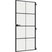 vidaXL Binnendeur smal 93x201,5 cm gehard glas en aluminium zwart